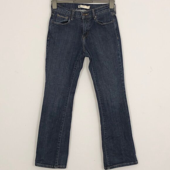 Levi's Denim - Levis 515 Jeans Womens 4 Blue Bootcut Dark Wash Denim Studded Pockets Mid Rise